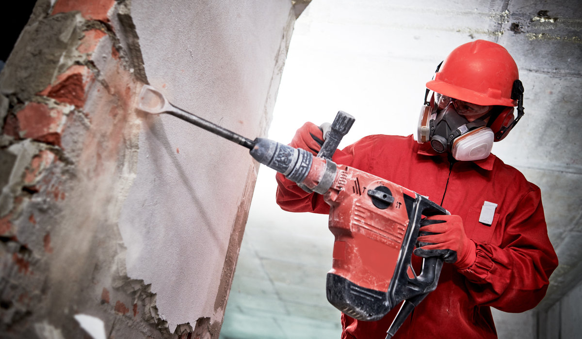 Interior demolition work underway at a renovation project